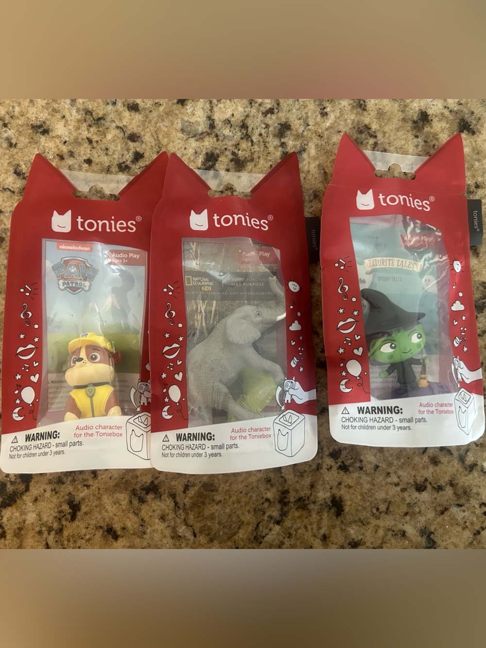 Tonies Bundle of 3 - paw patrol rubble, National geo elephant, spooky tales